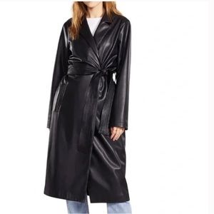 BB Dakota Faux Leather Trench Coat